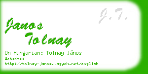 janos tolnay business card